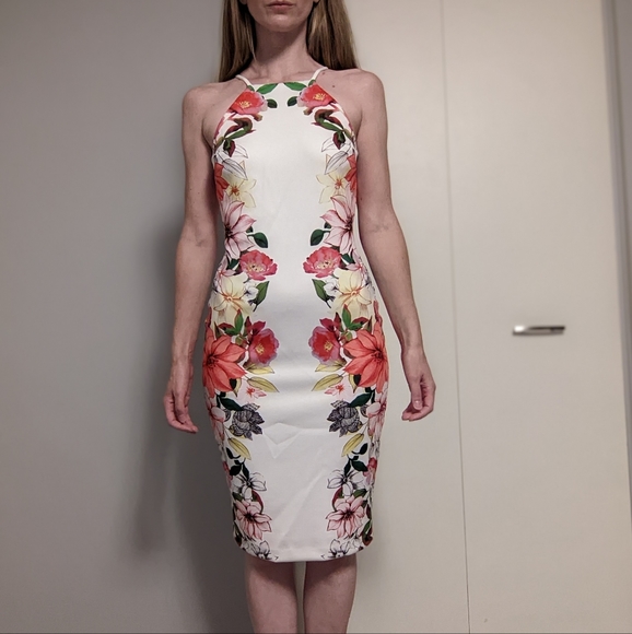 Guess Midi Floral Bodycon Sheath US Small - Picture 2 of 8